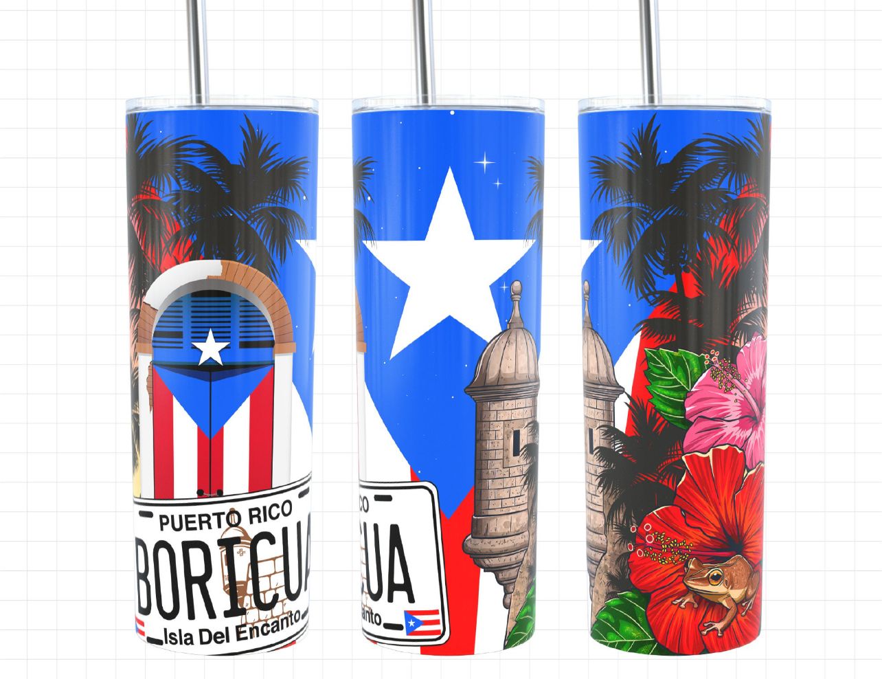 Tumbler Boricua PR 2 20oz